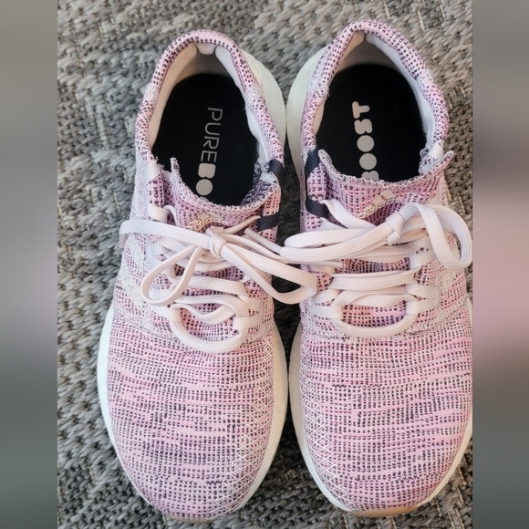 Adidas pure boost - pink & grey sz 7 - Picture 2 of 5